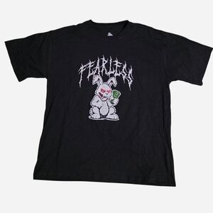 NEW Launder Fearless Rabbit Black T-Shirt Size Large NWOT Read Description